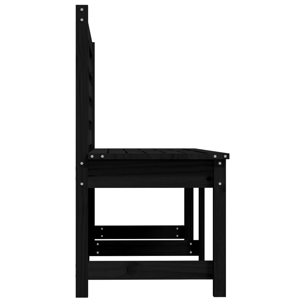 Hagebenk svart 157,5 cm heltre furu