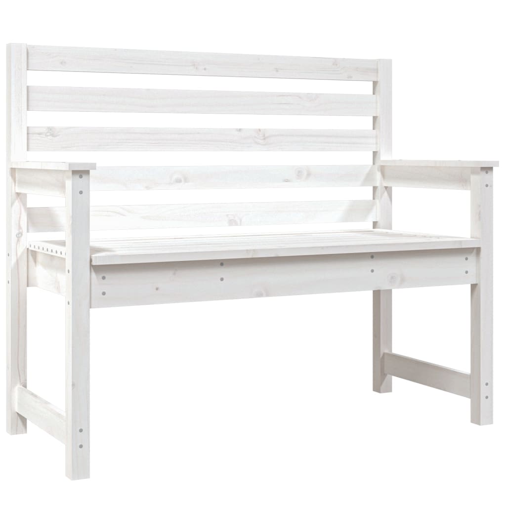Hagebenk hvit 109x48x91,5 cm heltre furu