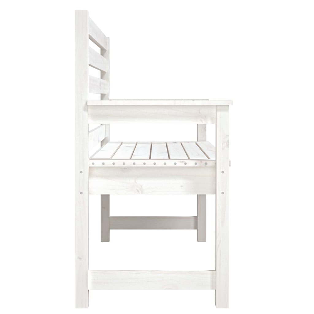 Hagebenk hvit 109x48x91,5 cm heltre furu