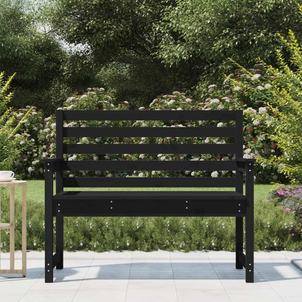 Hagebenk svart 109x48x91,5 cm heltre furu