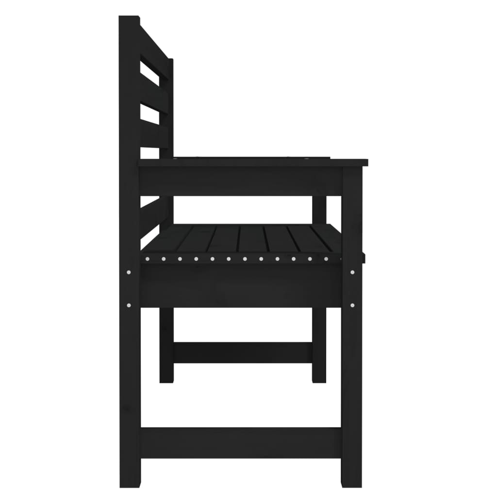Hagebenk svart 109x48x91,5 cm heltre furu