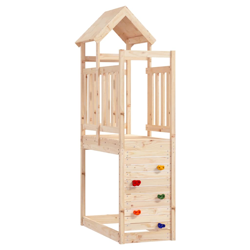 Leketårn med katrevegg 53x110,5x214 cm heltre furu