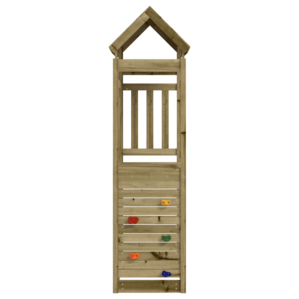 Leketårn med katrevegg 53x110,5x214 cm impregnert furu