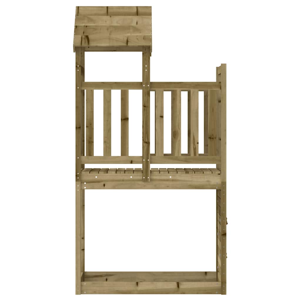 Leketårn med katrevegg 53x110,5x214 cm impregnert furu