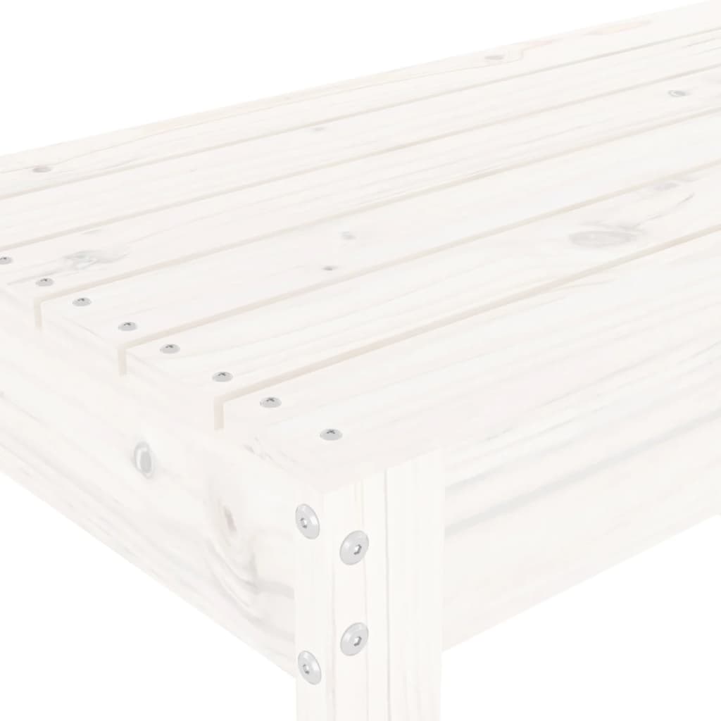 Hagebenk hvit 110x38x45 cm heltre furu