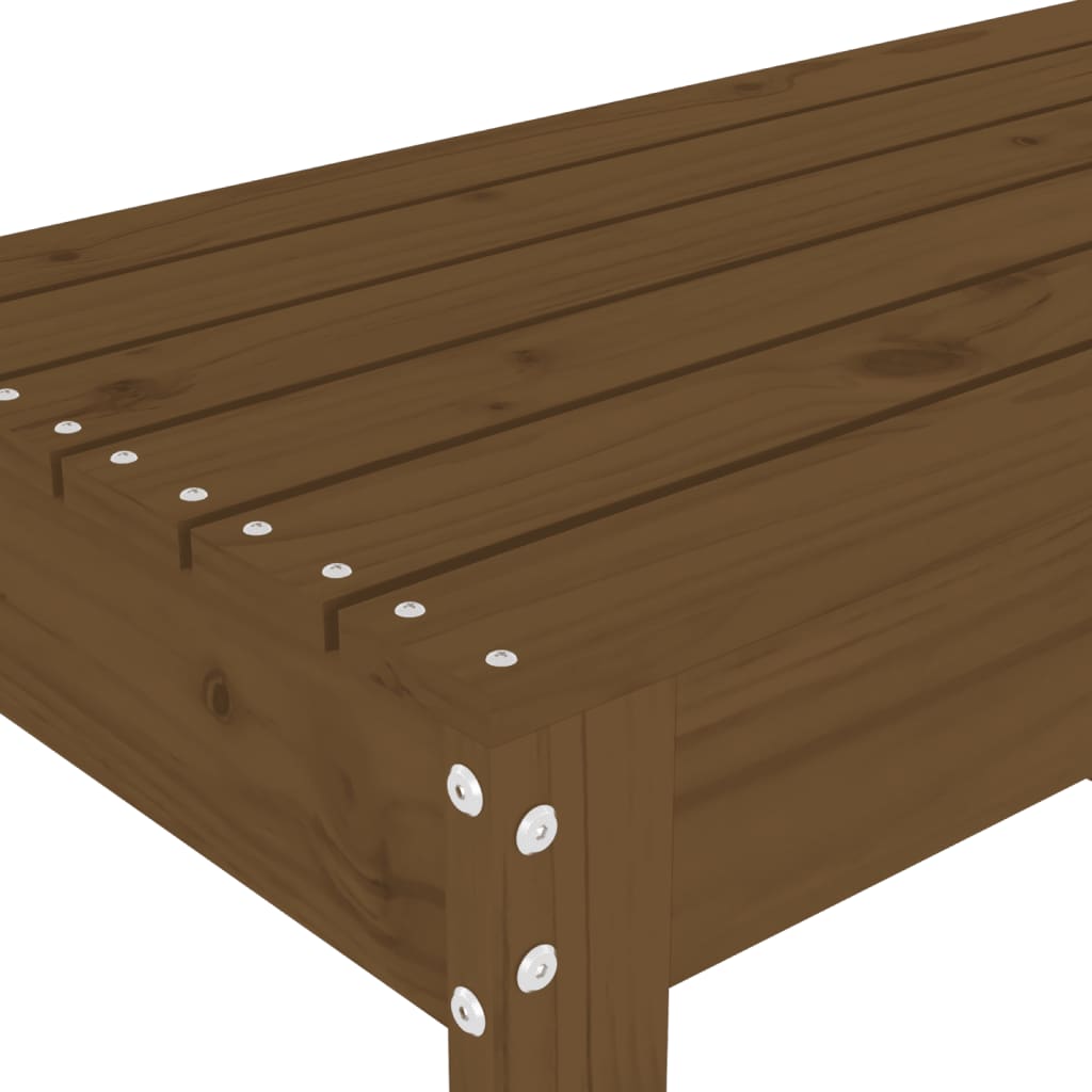 Hagebenk honningbrun 110x38x45 cm heltre furu