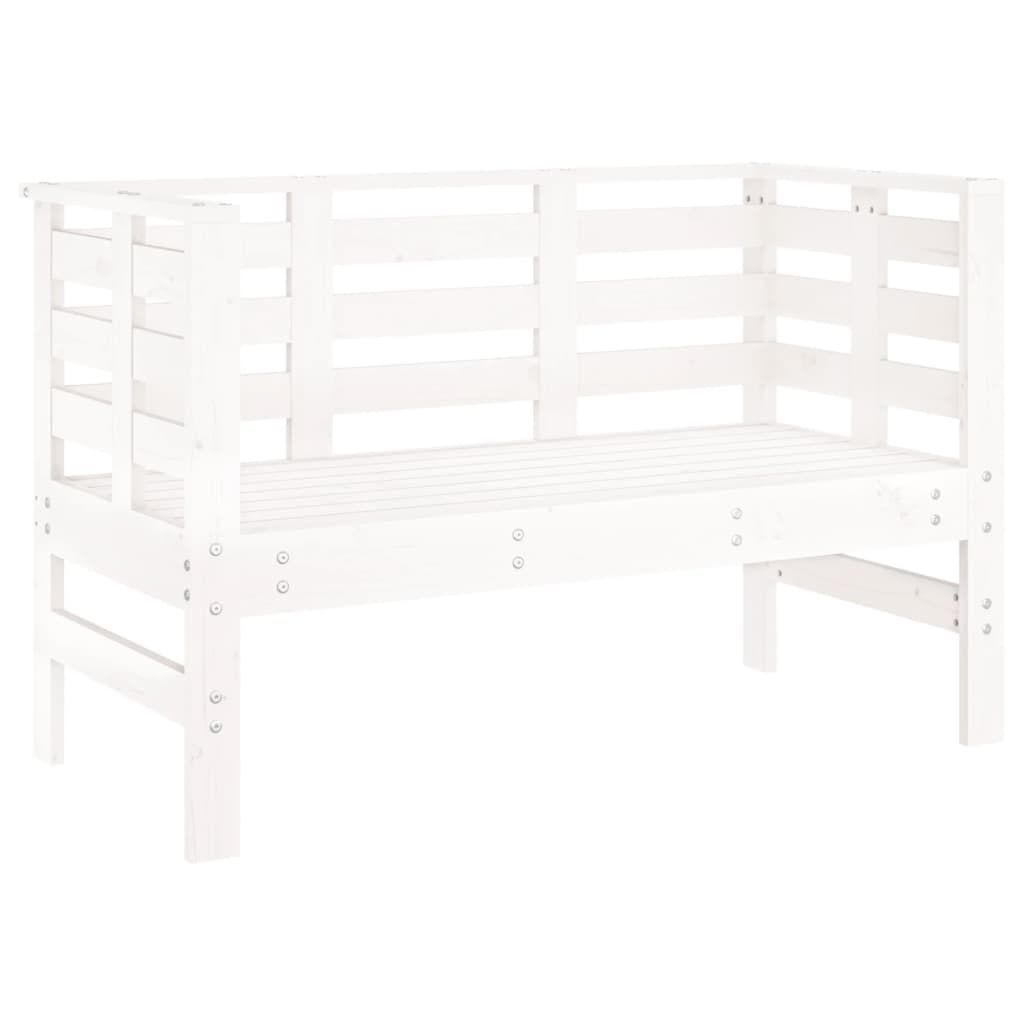 Hagebenk hvit 111,5x53x71 cm heltre furu