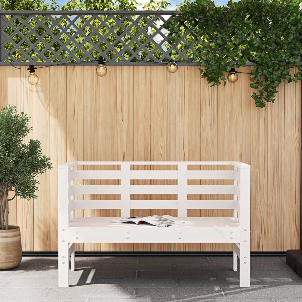 Hagebenk hvit 111,5x53x71 cm heltre furu
