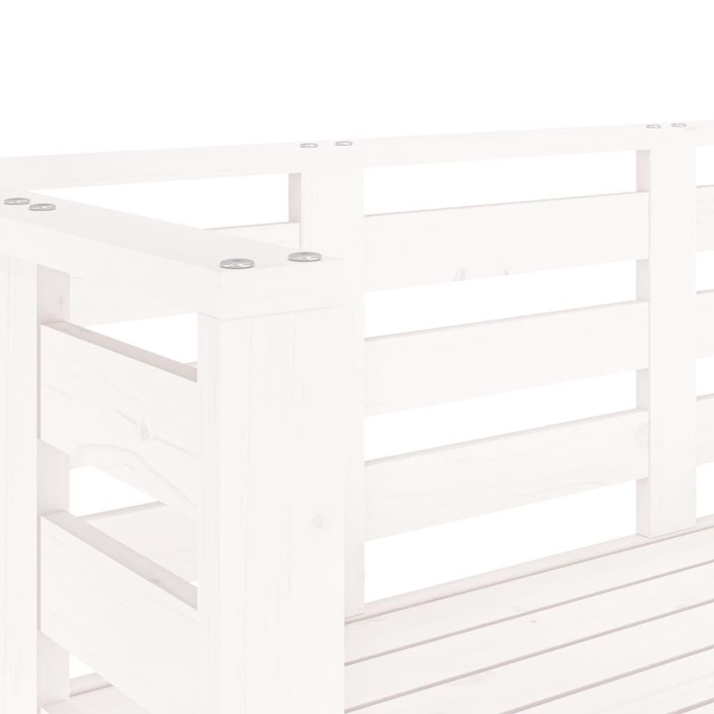 Hagebenk hvit 111,5x53x71 cm heltre furu