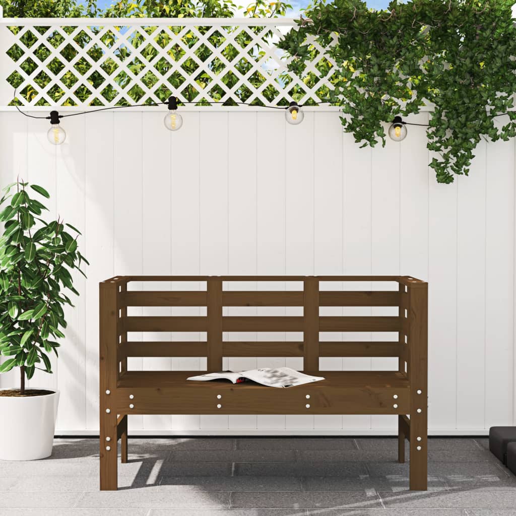 Hagebenk honningbrun 111,5x53x71 cm heltre furu