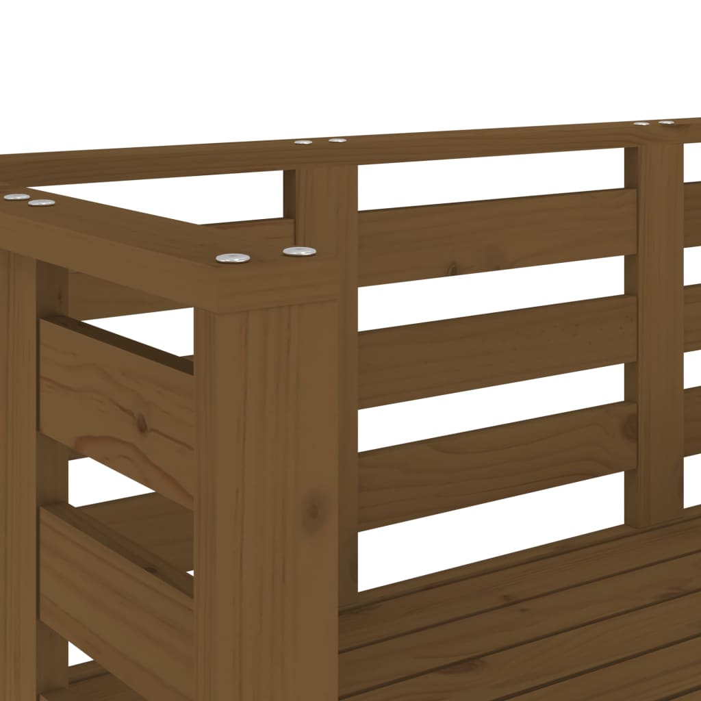 Hagebenk honningbrun 111,5x53x71 cm heltre furu