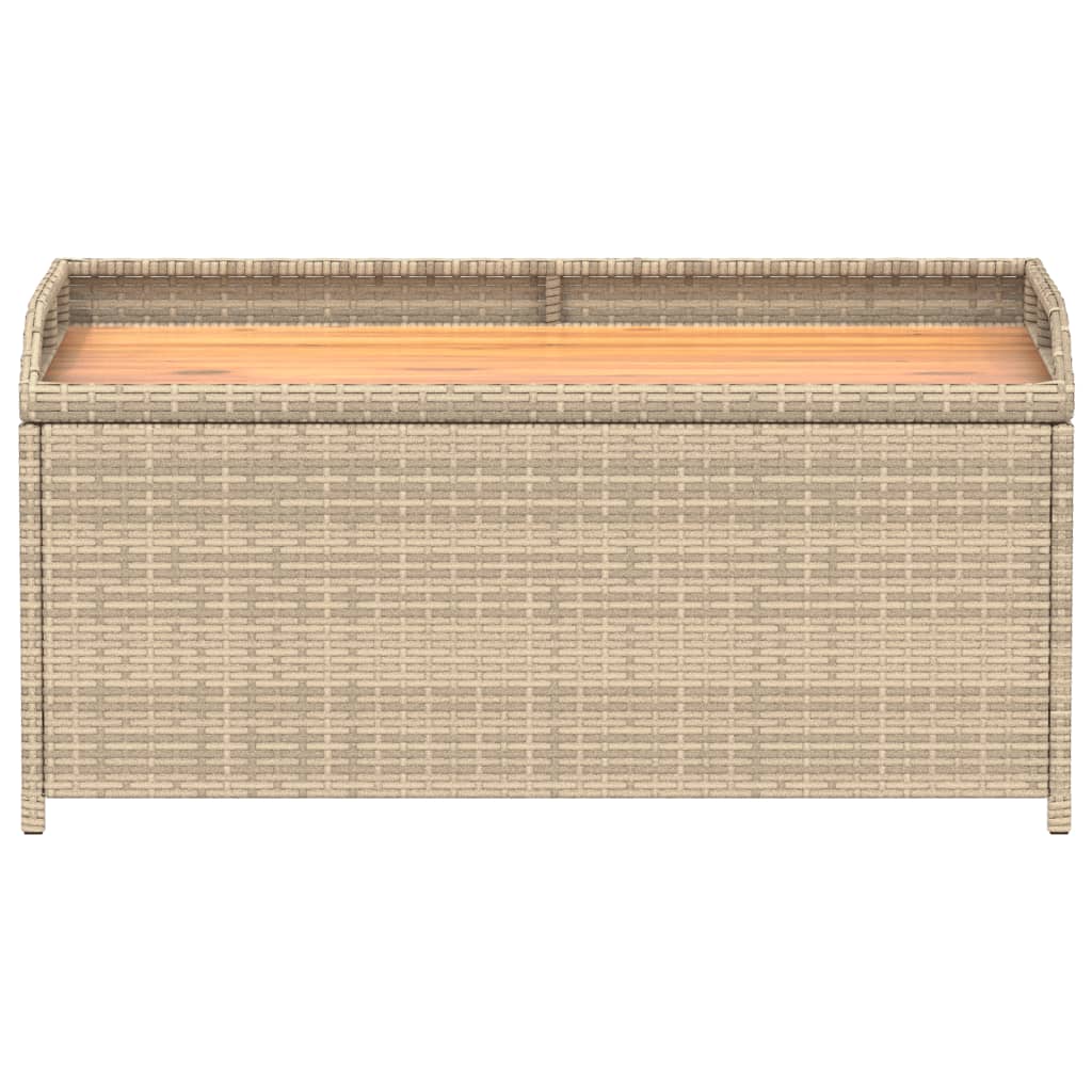 Oppbevaringsbenk beige 100x50x52 cm polyrotting og akasie