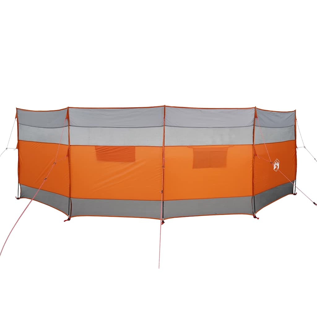 Vindskjerm for camping grå og oransje 510x153 cm vanntett