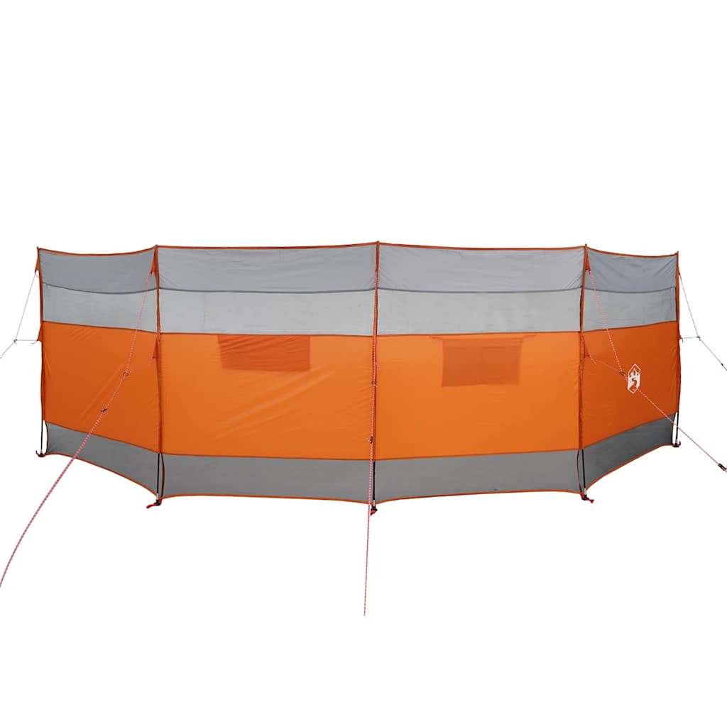 Vindskjerm for camping grå og oransje 510x153 cm vanntett