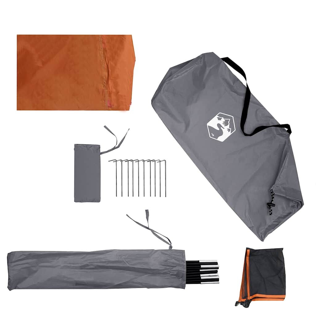 Vindskjerm for camping grå og oransje 510x153 cm vanntett