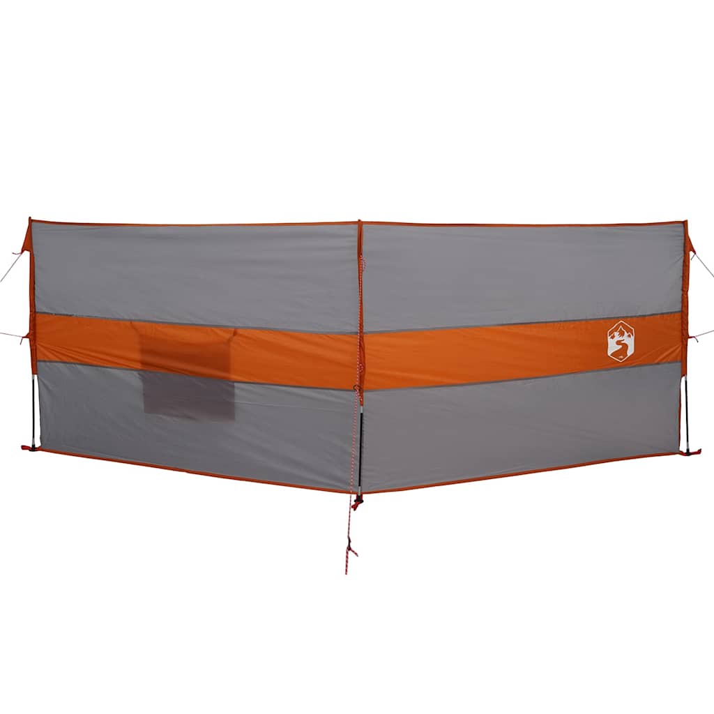 Vindskjerm for camping grå og oransje 344x120 cm vanntett