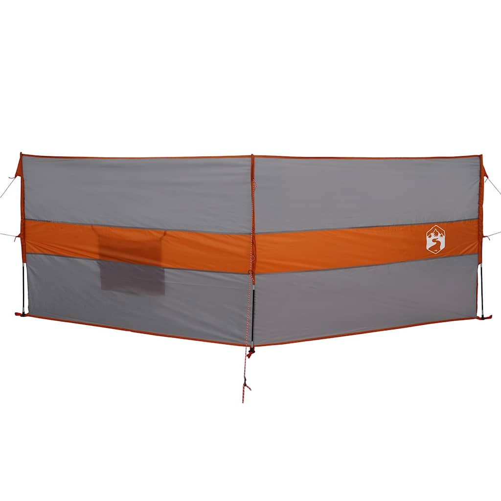 Vindskjerm for camping grå og oransje 344x120 cm vanntett