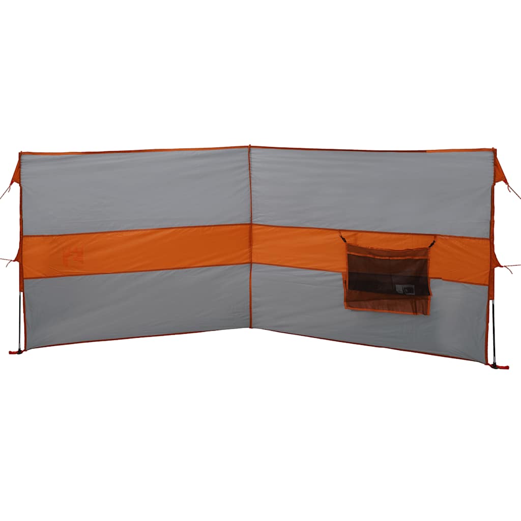 Vindskjerm for camping grå og oransje 344x120 cm vanntett