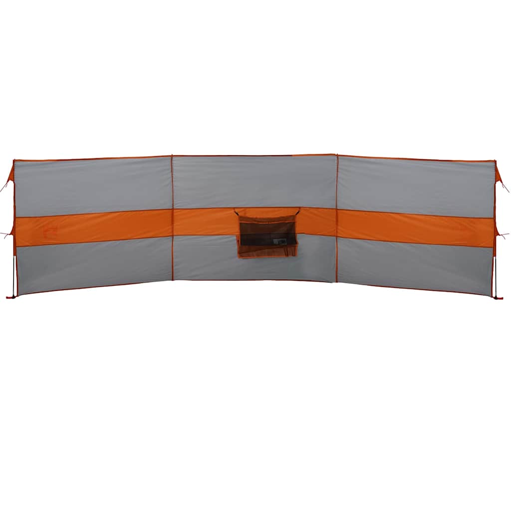 Vindskjerm for camping grå og oransje 490x123 cm vanntett