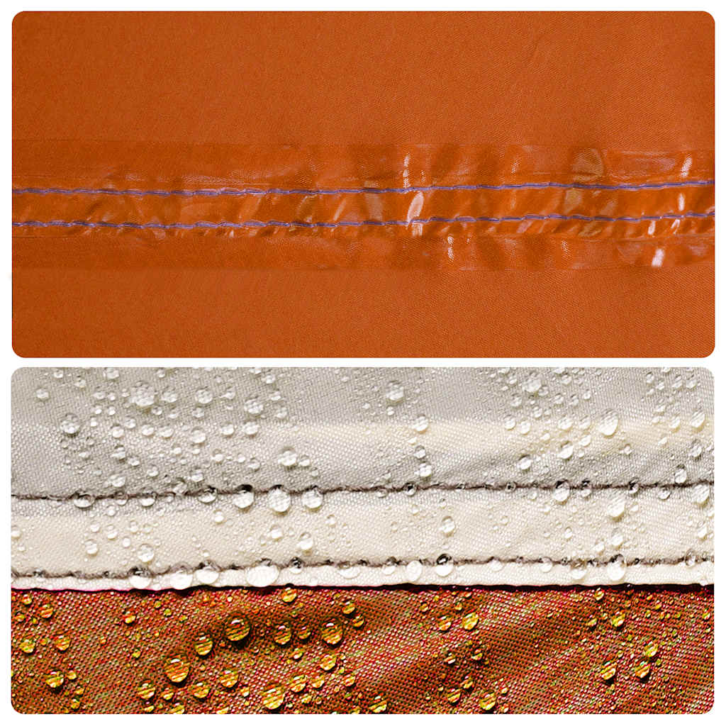 Vindskjerm for camping grå og oransje 490x123 cm vanntett