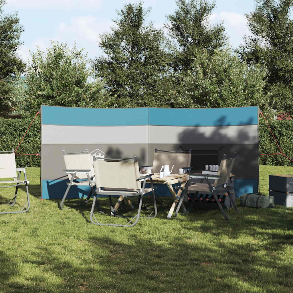 Vindskjerm for camping blå 340x130 cm vanntett