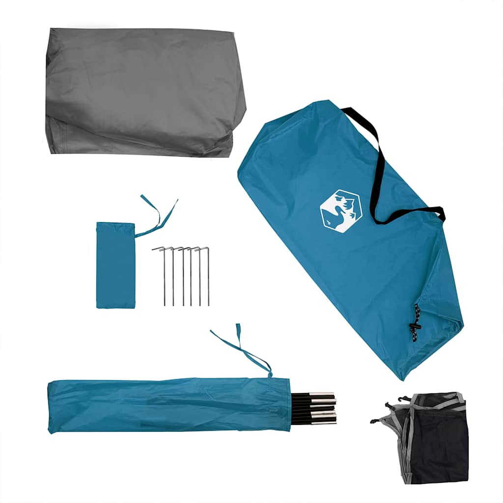 Vindskjerm for camping blå 340x130 cm vanntett