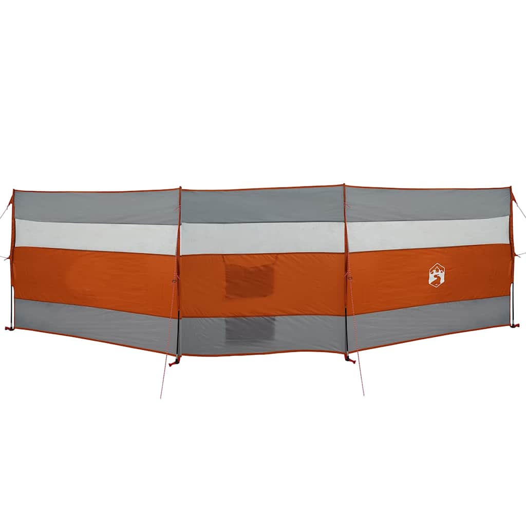 Vindskjerm for camping grå og oransje 508x130 cm vanntett