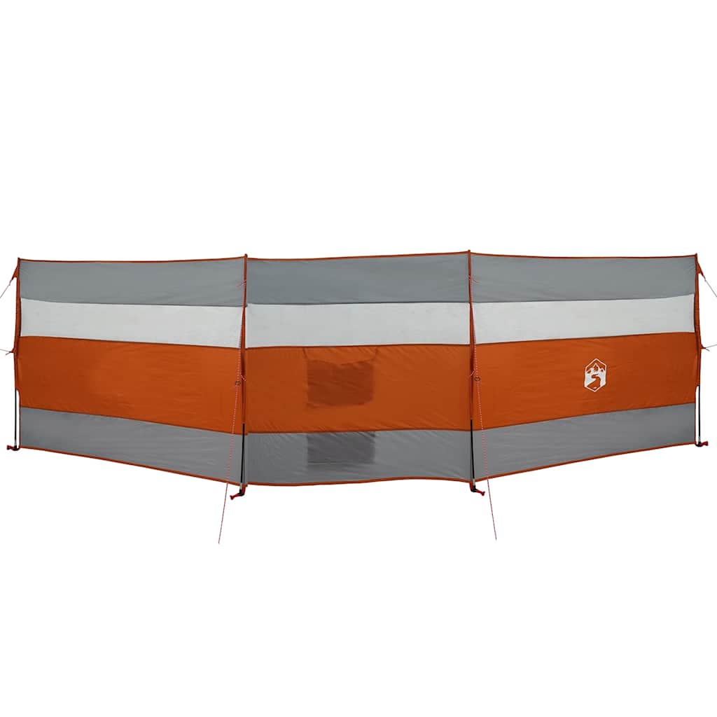 Vindskjerm for camping grå og oransje 508x130 cm vanntett