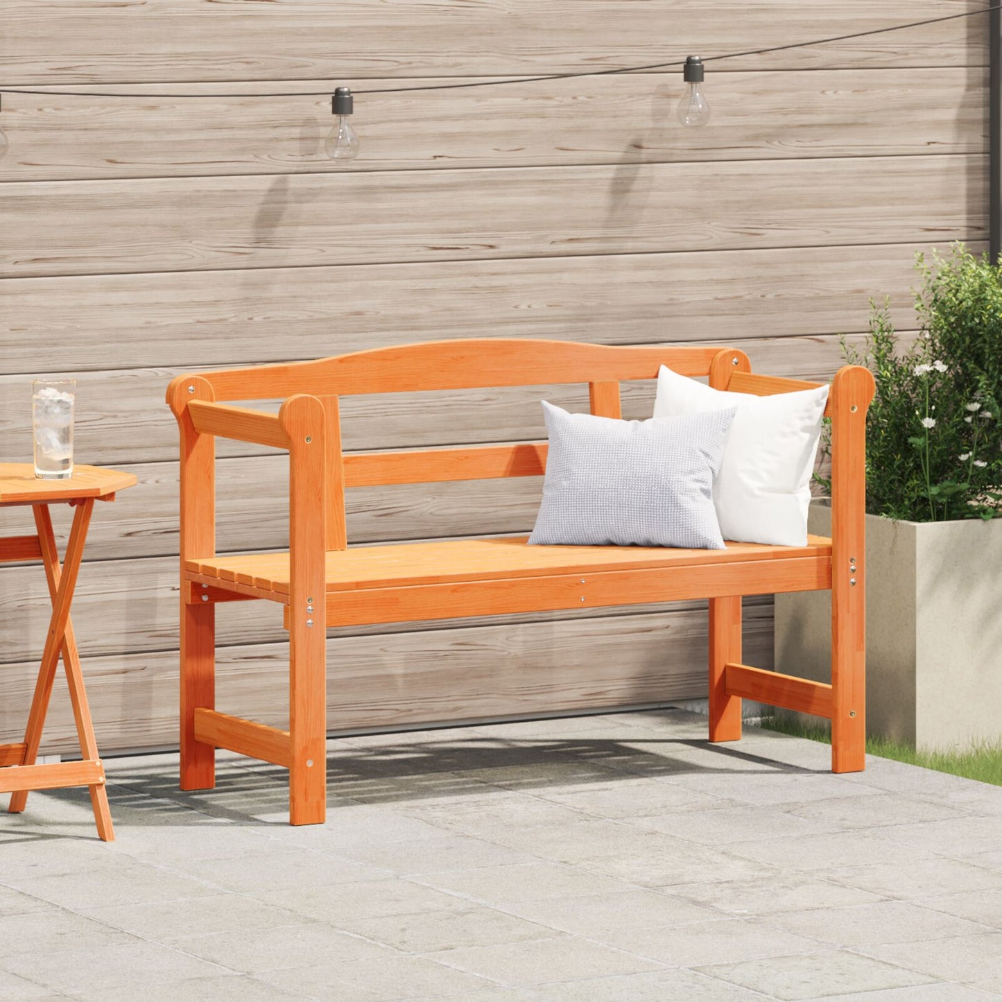 utendørsbenk akasie 119x76x44 cm massivt tre