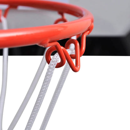 Innendørs basketballsett med kurv, ball og pumpe