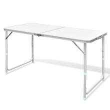 Sammenleggbart campingbord høydejusterbar aluminium 120x60 cm