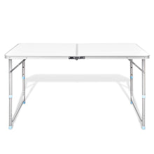 Sammenleggbart campingbord høydejusterbar aluminium 120x60 cm