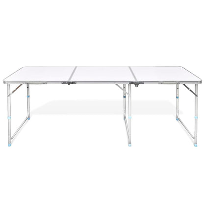 Sammenleggbart campingbord høydejusterbar aluminium 180 x 60 cm