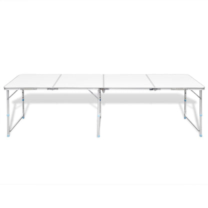 Sammenleggbart campingbord høydejusterbar aluminium 240 x 60 cm