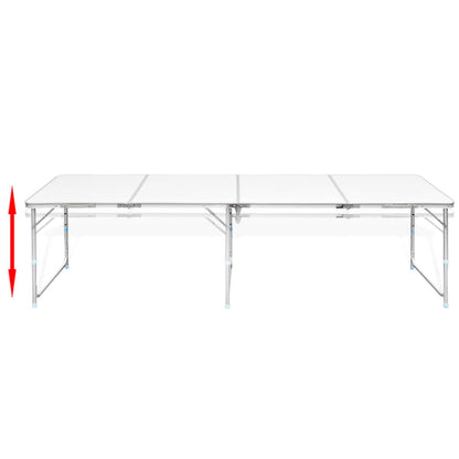 Sammenleggbart campingbord høydejusterbar aluminium 240 x 60 cm