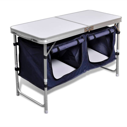 Sammenleggbar campingskap med aluminiumsramme