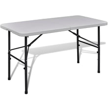Sammenleggbart hagebord 122 cm HDPE hvit