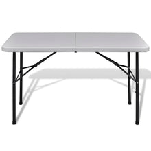 Sammenleggbart hagebord 122 cm HDPE hvit