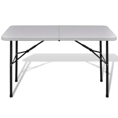 Sammenleggbart hagebord 122 cm HDPE hvit