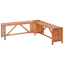 Hagehjørnebenk med plantekasse 117x117x40 cm heltre akasie