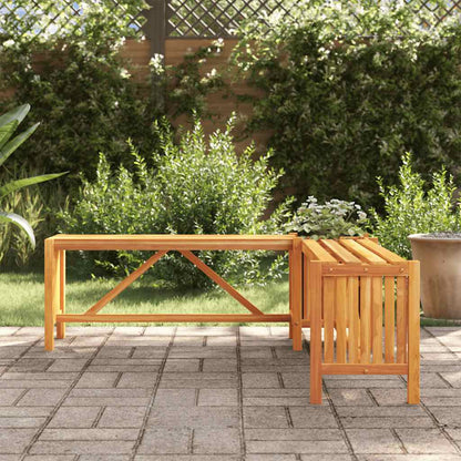 Hagehjørnebenk med plantekasse 117x117x40 cm heltre akasie