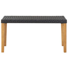 Hagebenk 120 cm svart polyrotting og heltre akasie