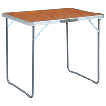 Sammenleggbart campingbord med metallramme 80x60 cm