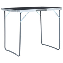 Sammenleggbart campingbord med metallramme 80x60 cm grå