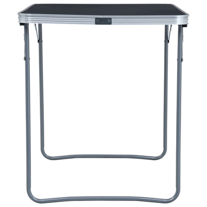 Sammenleggbart campingbord med metallramme 80x60 cm grå
