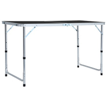 Sammenleggbart campingbord grå aluminium 120x60 cm