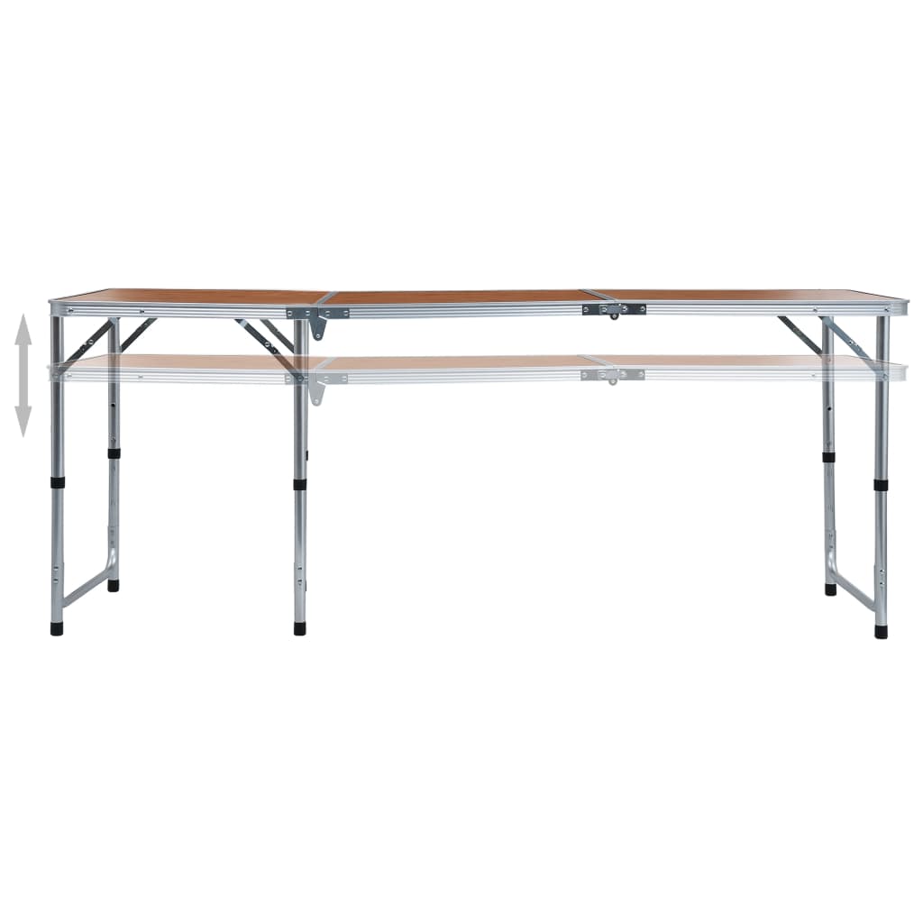 Sammenleggbart campingbord aluminium 180x60 cm