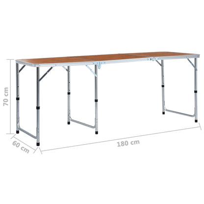Sammenleggbart campingbord aluminium 180x60 cm