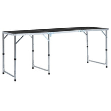 Sammenleggbart campingbord grå aluminium 180x60 cm