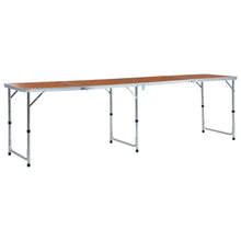 Sammenleggbart campingbord aluminium 240x60 cm